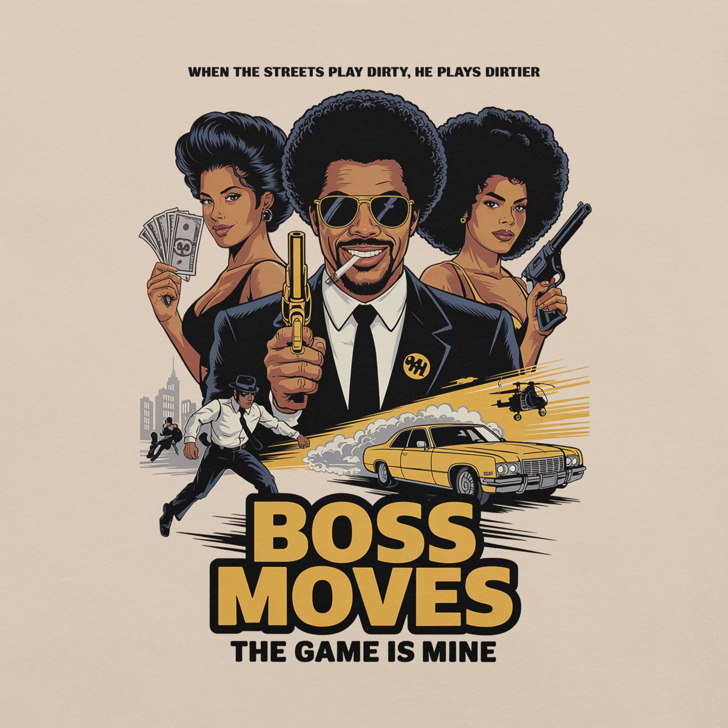 70's Movie Poster T-Shirt - Bold Black Apparel