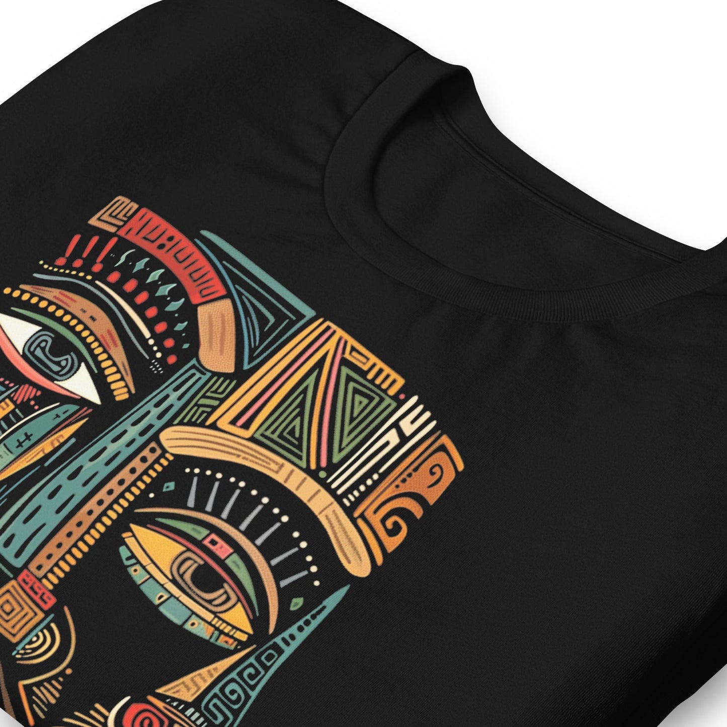 Abstract African Mask Cubism Art T-Shirt - Bold Black Apparel