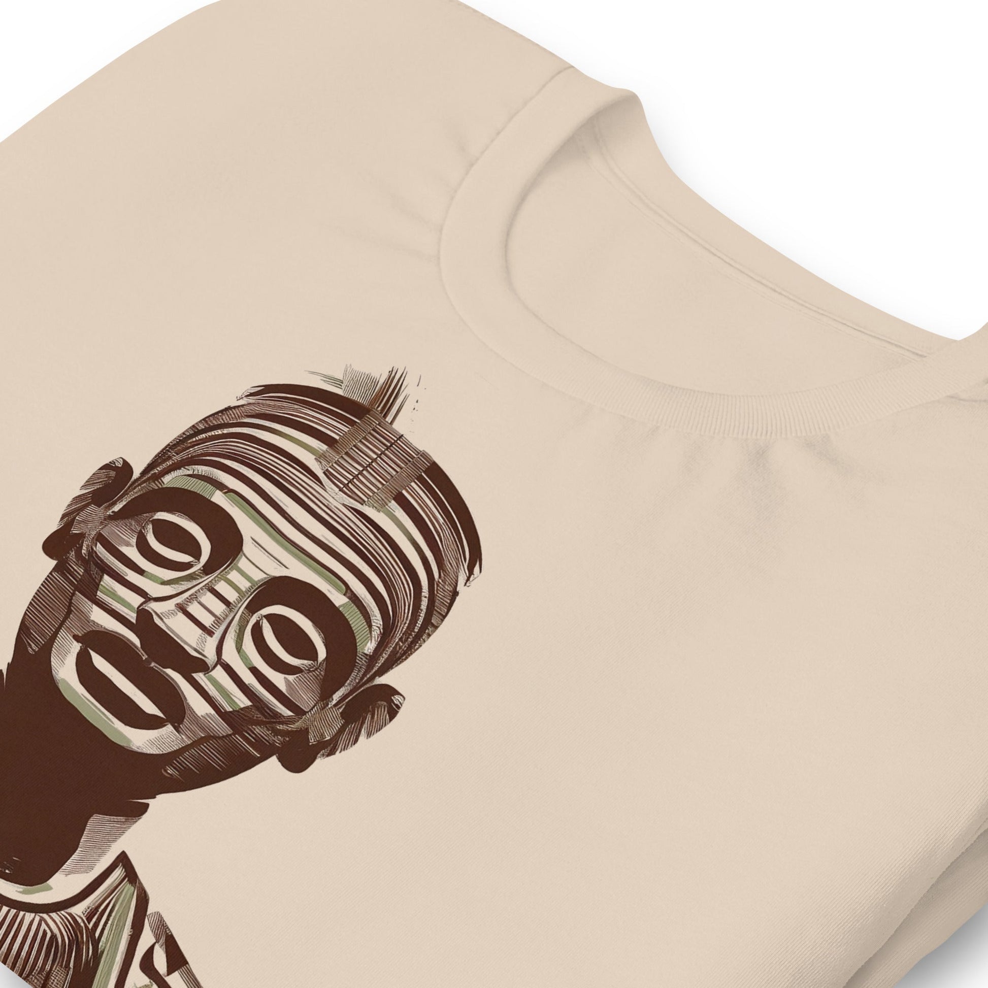 Abstract African Statue Art T-Shirt - Bold Black Apparel