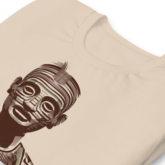 Abstract African Statue Art T-Shirt - Bold Black Apparel