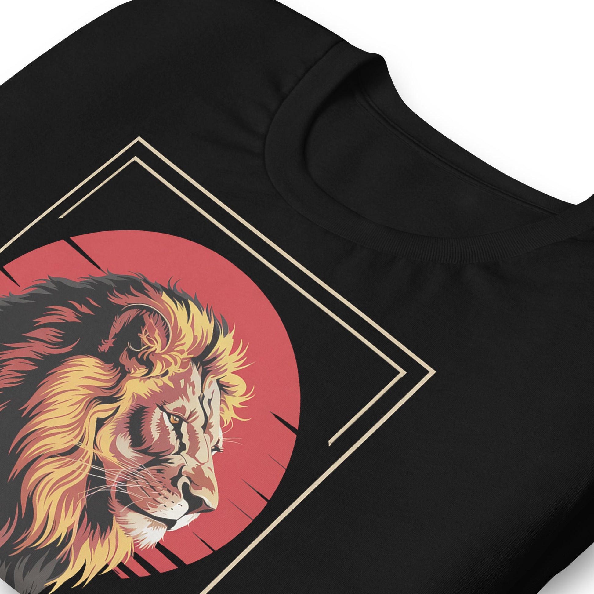 African Lion Ink Art T-Shirt - Bold Black Apparel