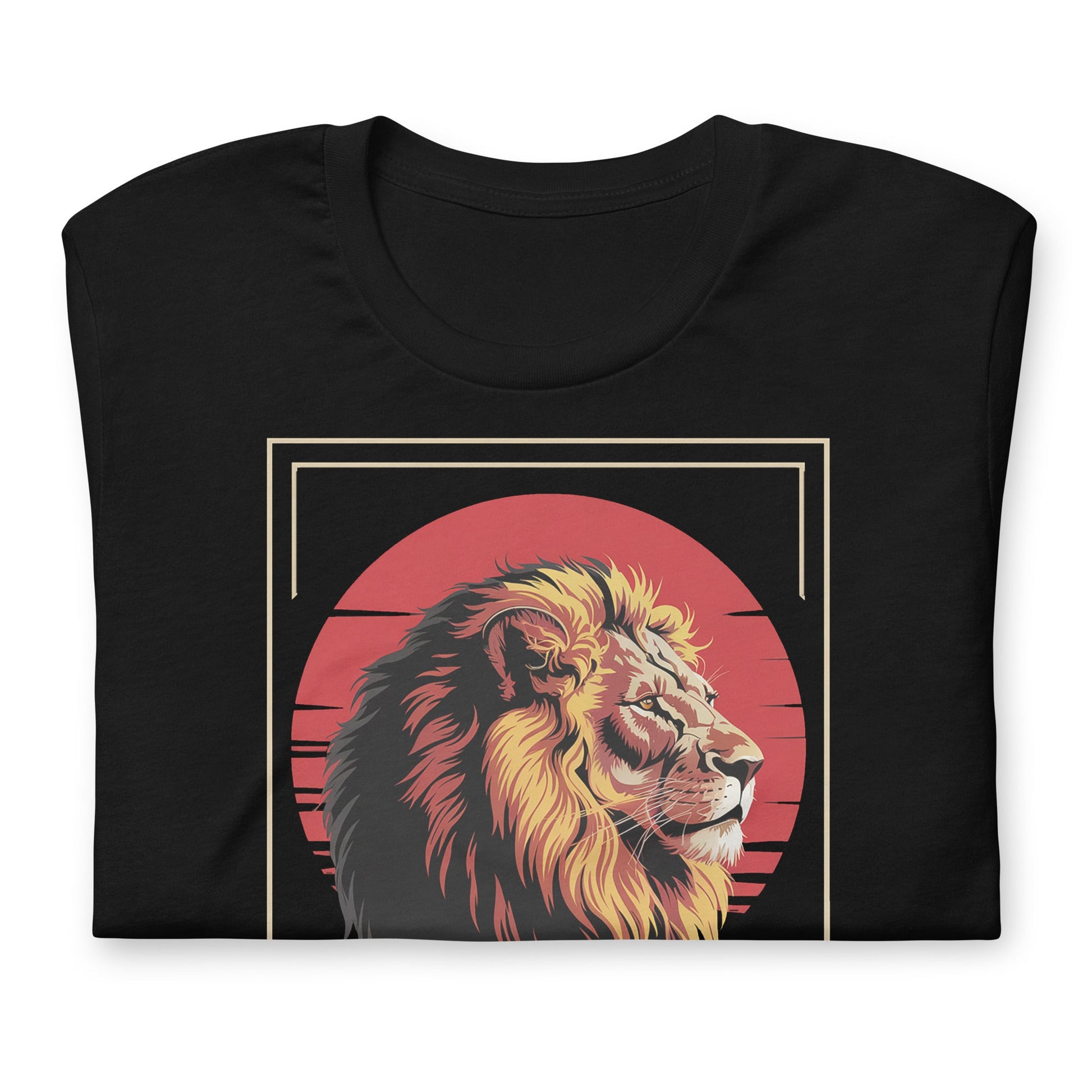 African Lion Ink Art T-Shirt - Bold Black Apparel