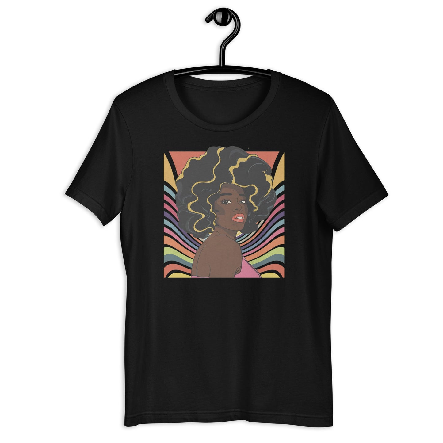 Afro Electric 70's Psychedelic T-Shirt - Bold Black Apparel