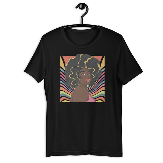 Afro Electric 70's Psychedelic T-Shirt - Bold Black Apparel