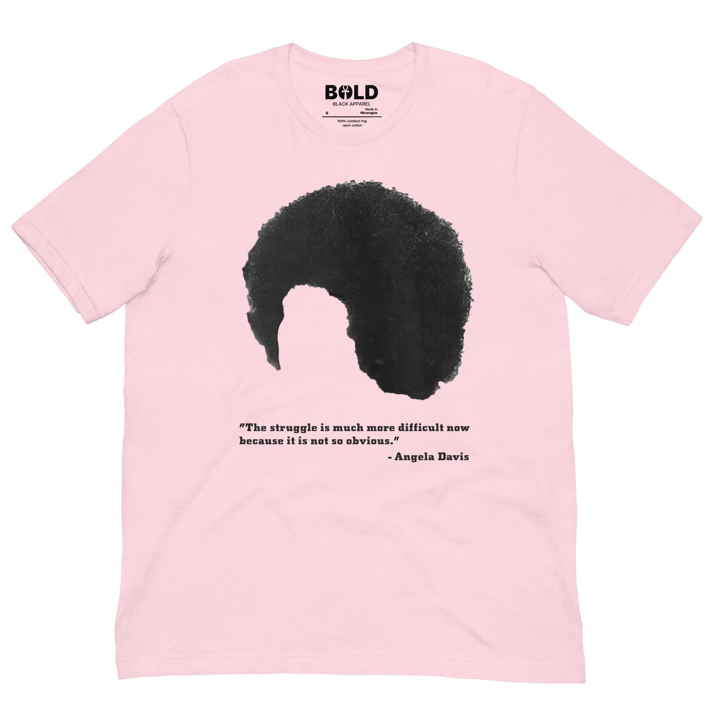 Angela Davis Afro & Quote T-Shirt - Bold Black Apparel