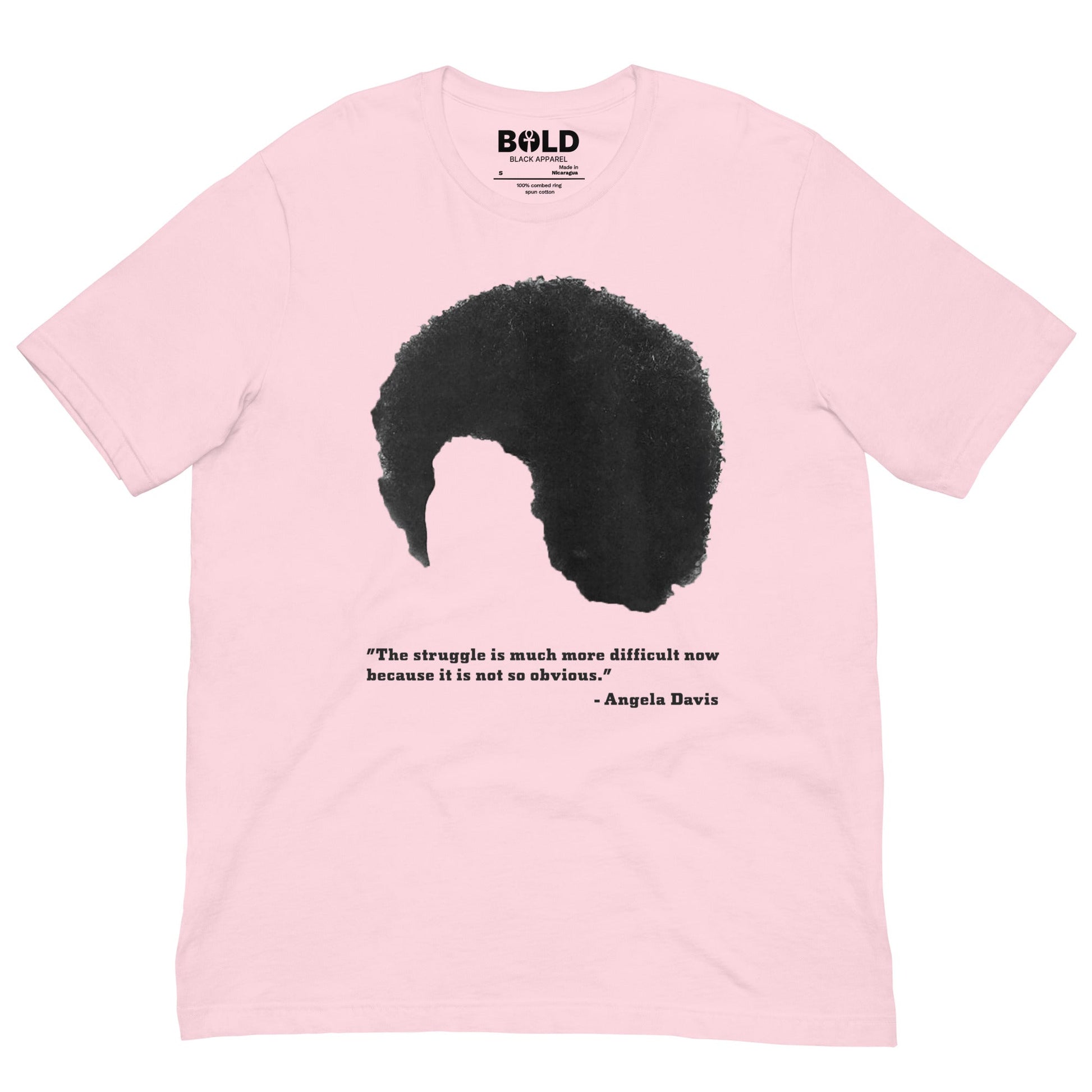 Angela Davis Afro & Quote T-Shirt - Bold Black Apparel
