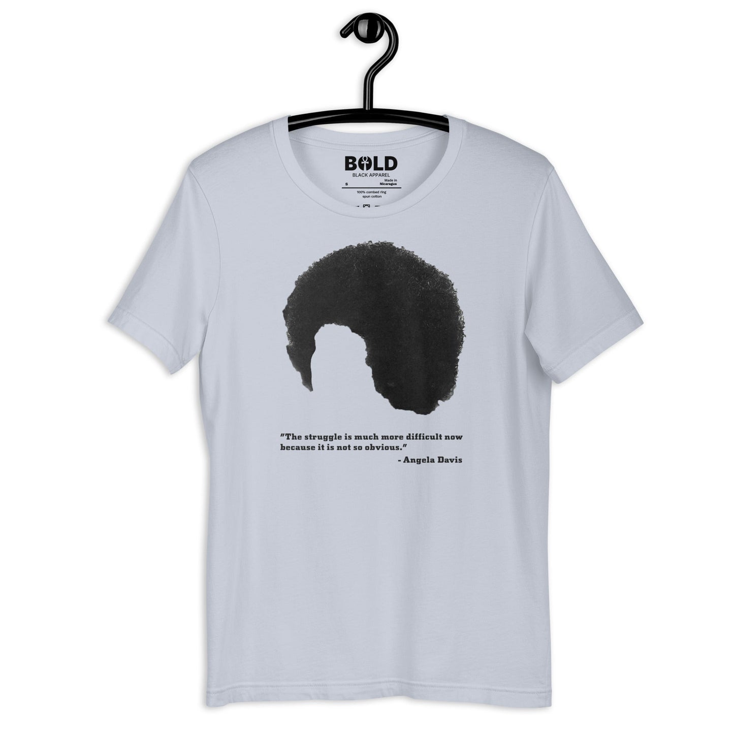Angela Davis Afro & Quote T-Shirt - Bold Black Apparel