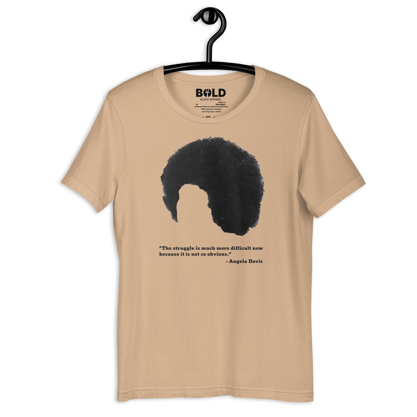 Angela Davis Afro & Quote T-Shirt - Bold Black Apparel