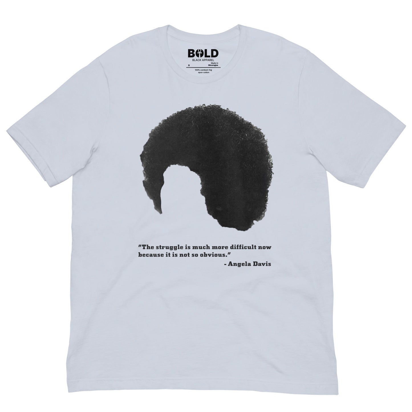 Angela Davis Afro & Quote T-Shirt - Bold Black Apparel