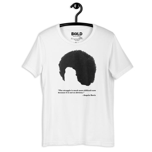 Angela Davis Afro & Quote T-Shirt - Bold Black Apparel