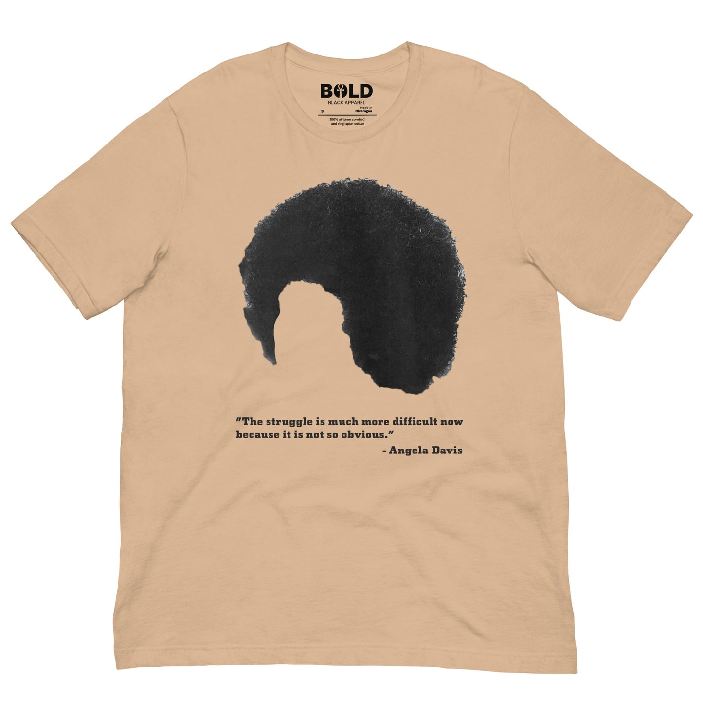 Angela Davis Afro & Quote T-Shirt - Bold Black Apparel