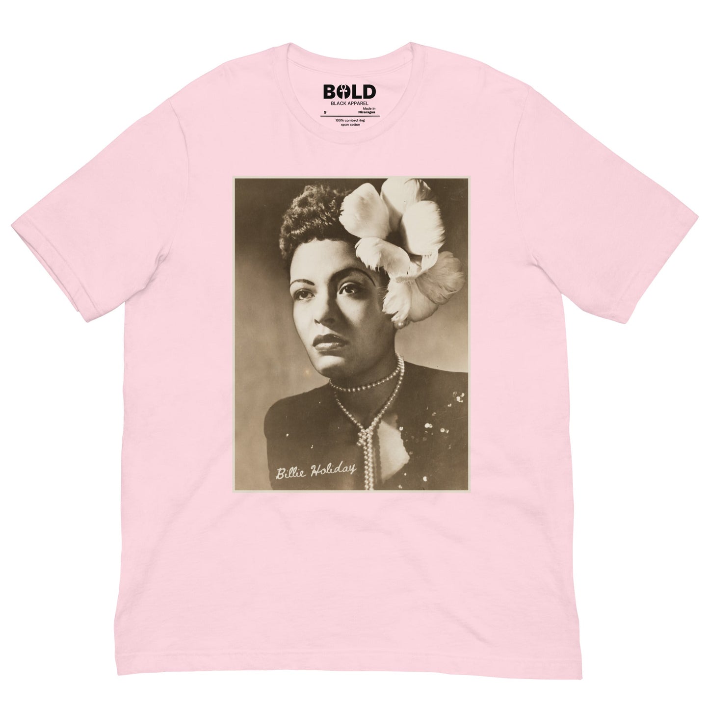 Billie Holiday Portrait T-Shirt - Bold Black Apparel