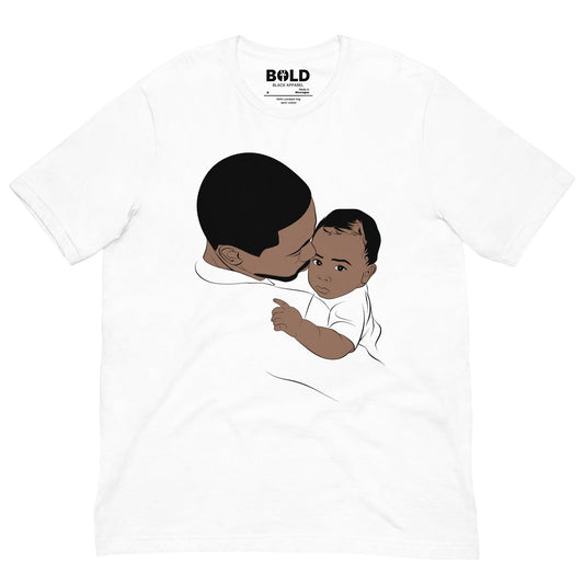 Black Dad Holding Baby T-Shirt - Bold Black Apparel