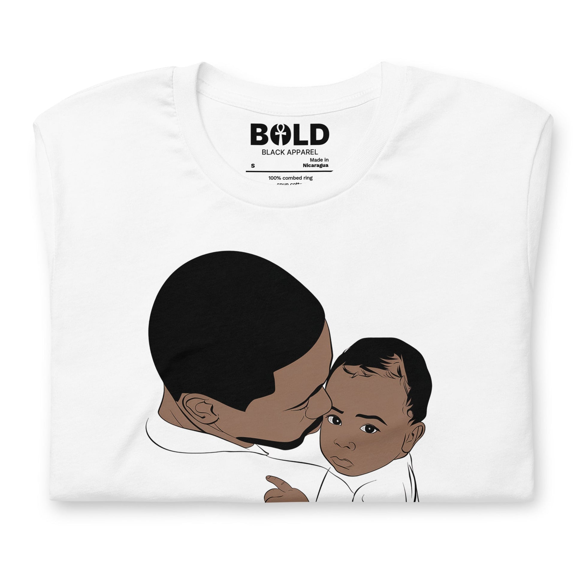 Black Dad Holding Baby T-Shirt - Bold Black Apparel