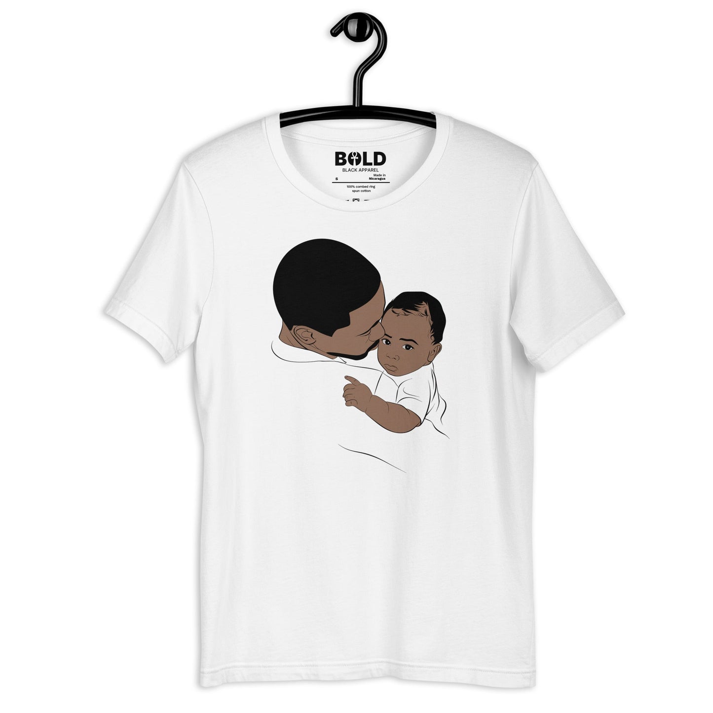 Black Dad Holding Baby T-Shirt - Bold Black Apparel