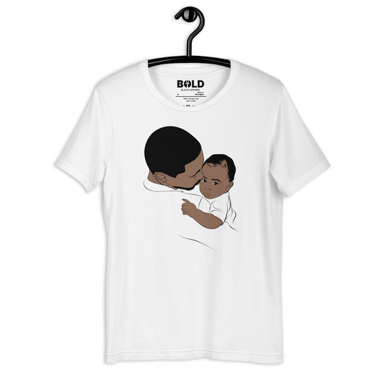 Black Dad Holding Baby T-Shirt - Bold Black Apparel