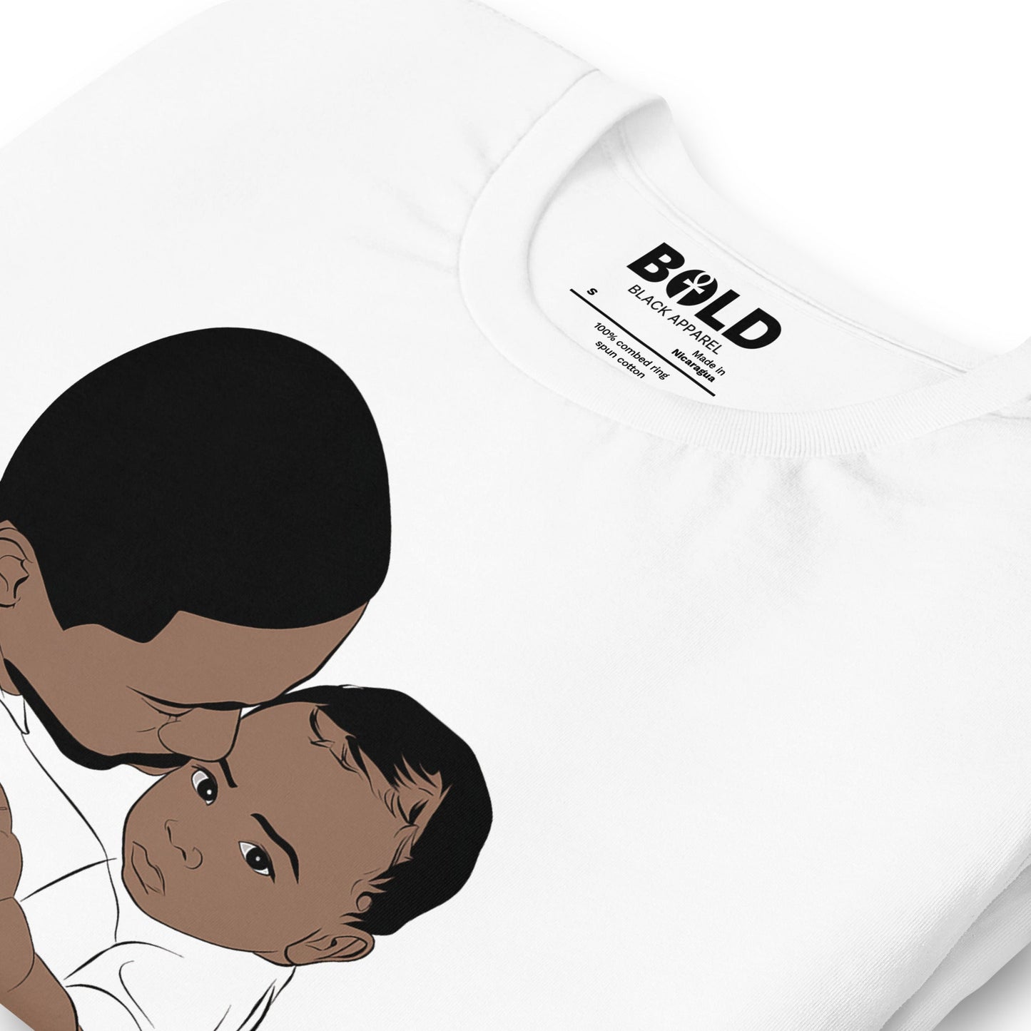 Black Dad Holding Baby T-Shirt - Bold Black Apparel