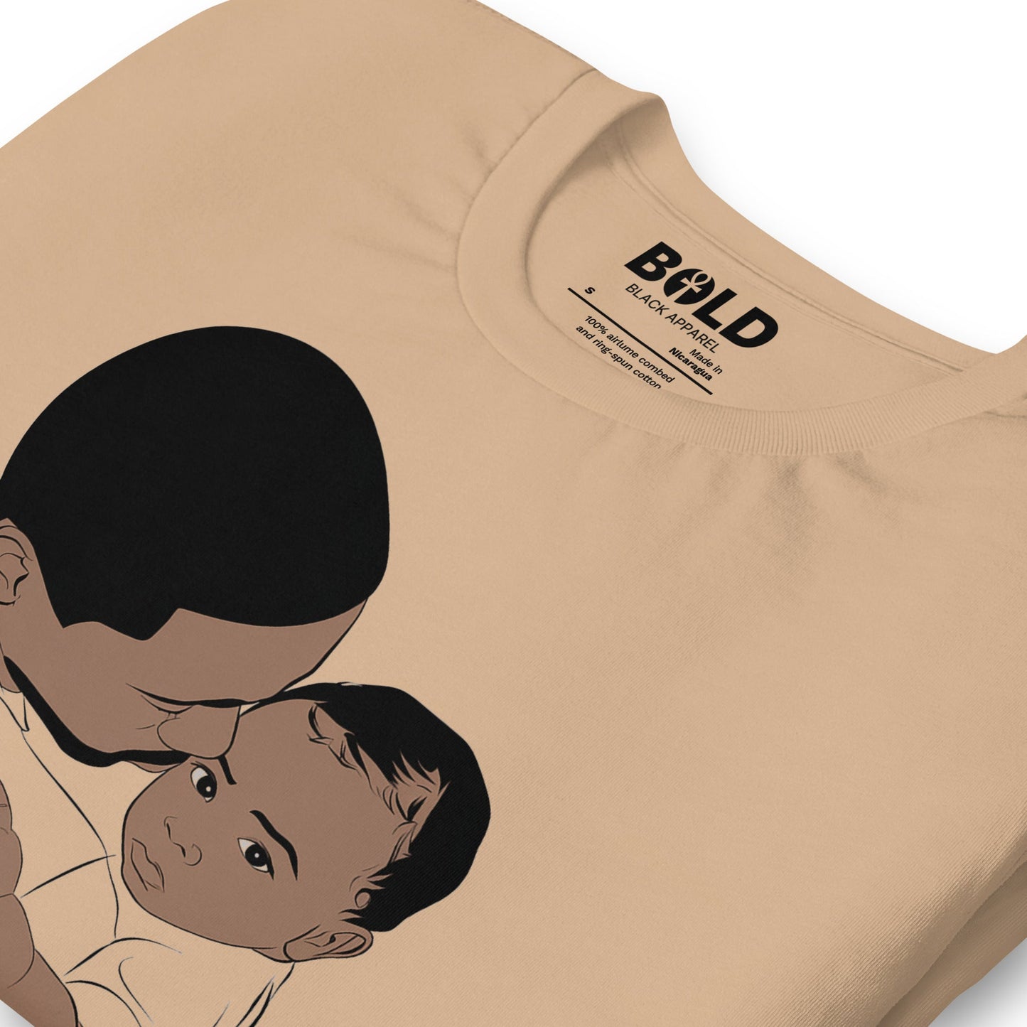 Black Dad Holding Baby T-Shirt - Bold Black Apparel