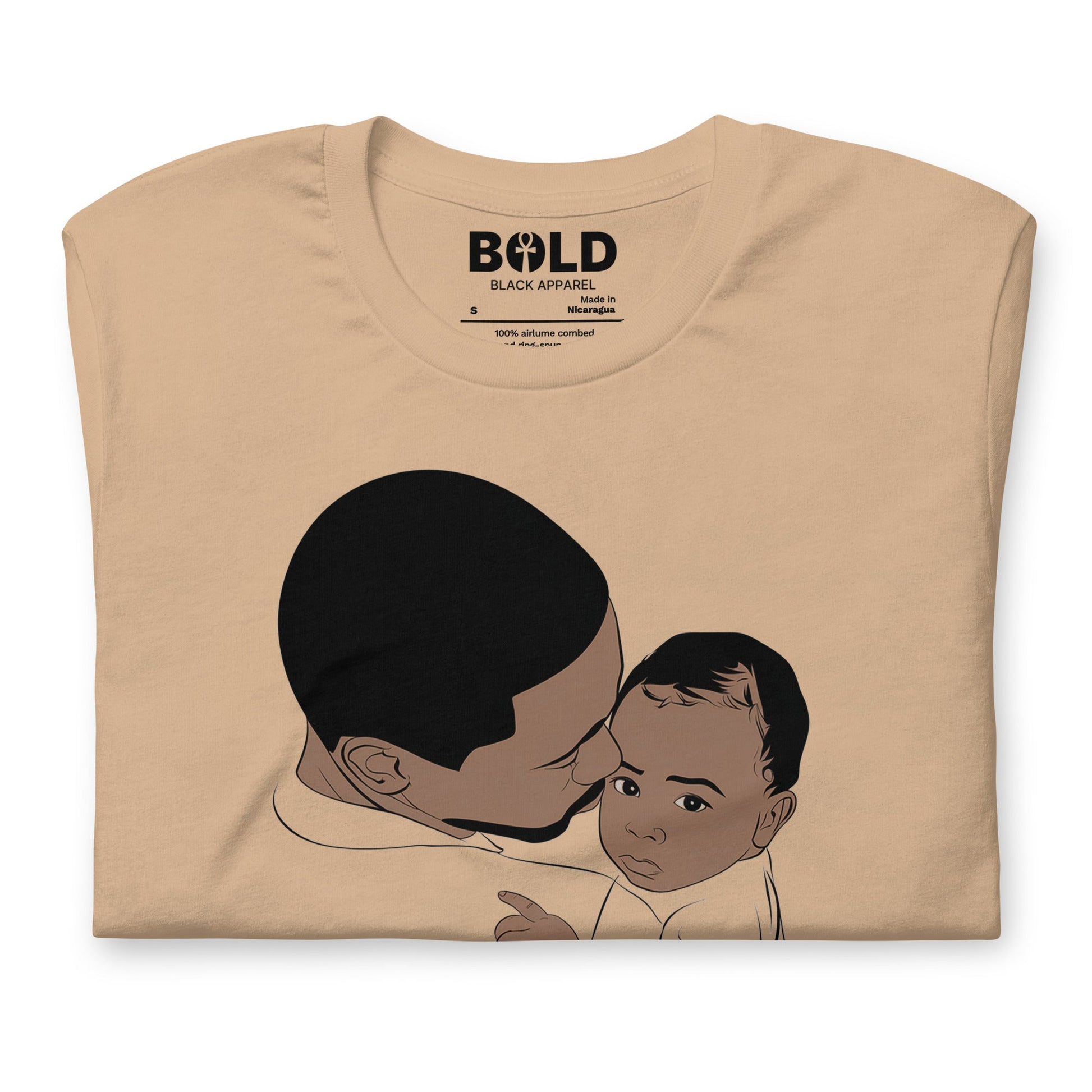 Black Dad Holding Baby T-Shirt - Bold Black Apparel