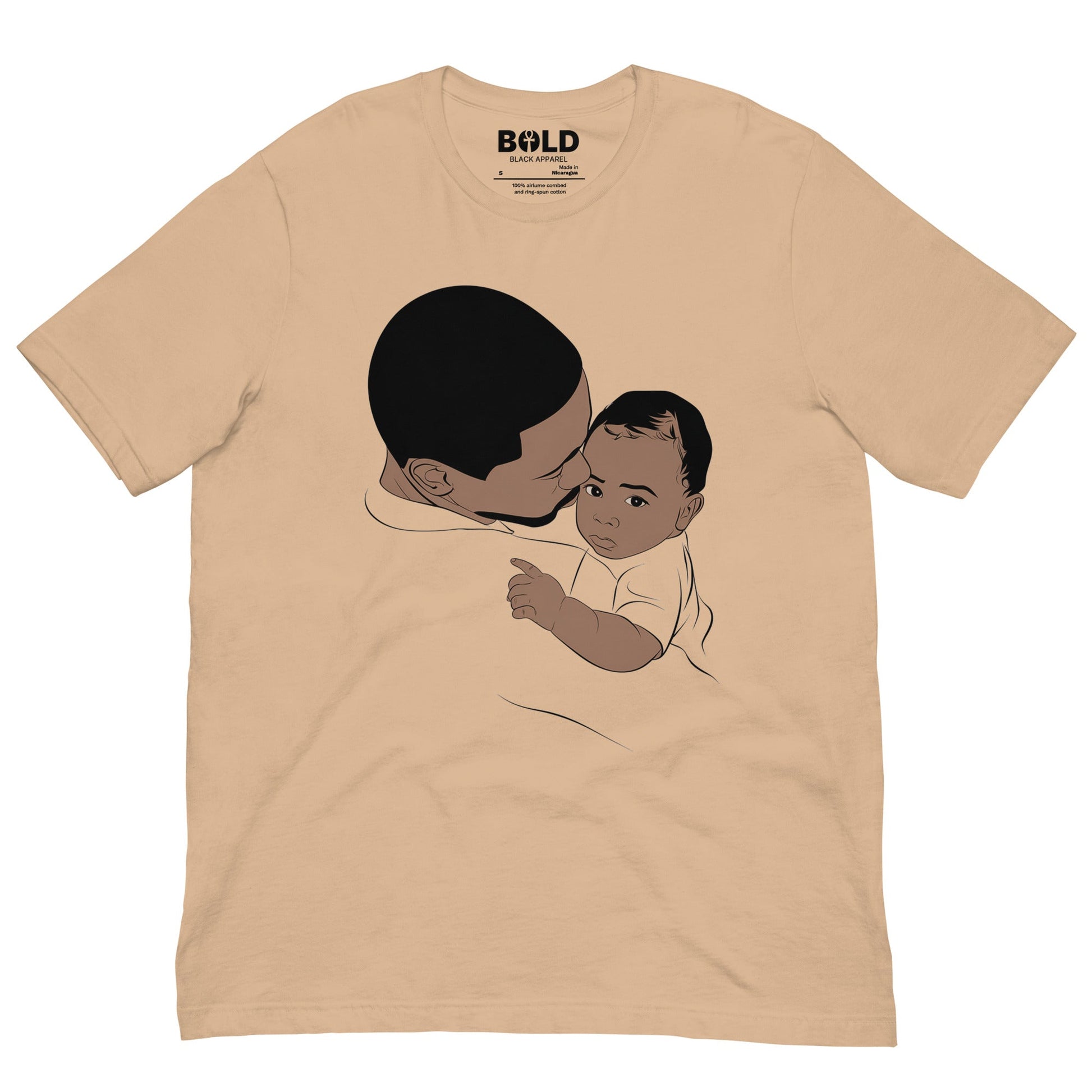 Black Dad Holding Baby T-Shirt - Bold Black Apparel