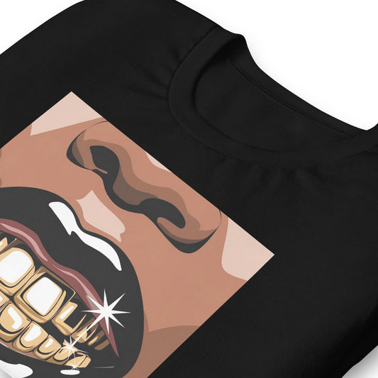 Black Woman Grillz T-Shirt - Bold Black Apparel