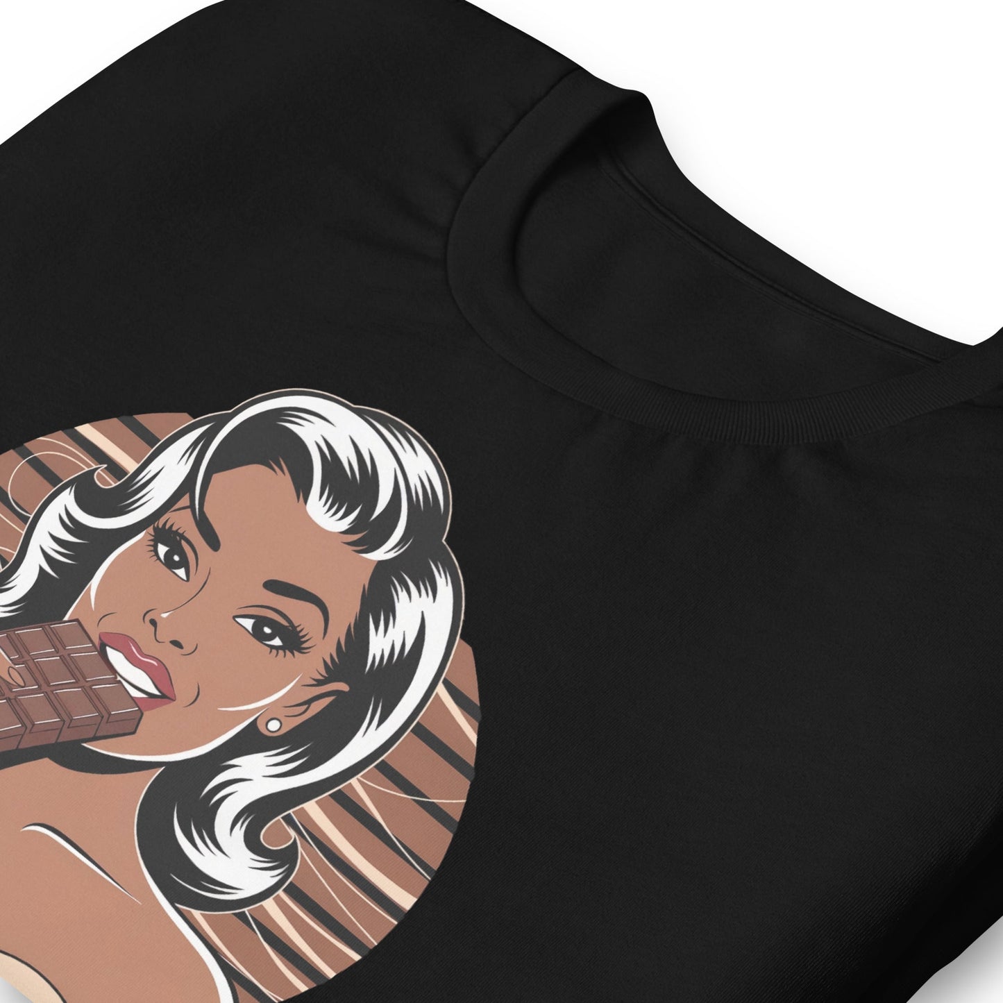Chocolate Lover Black Woman T-Shirt - Bold Black Apparel