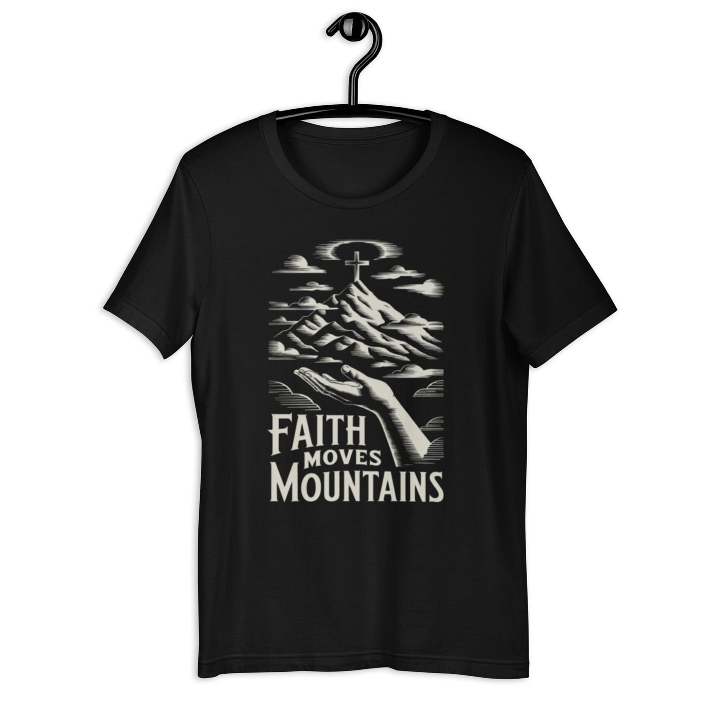 Faith Moves Mountains T-Shirt - Bold Black Apparel