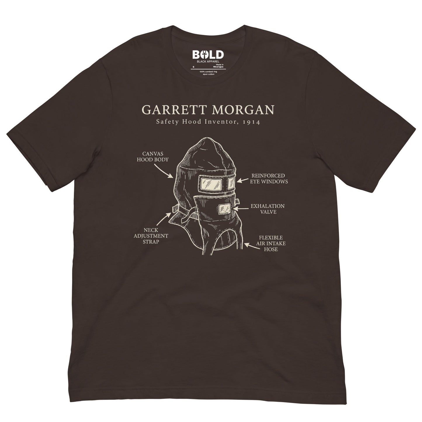 Garrett Morgan Gas Mask T-Shirt - Bold Black Apparel