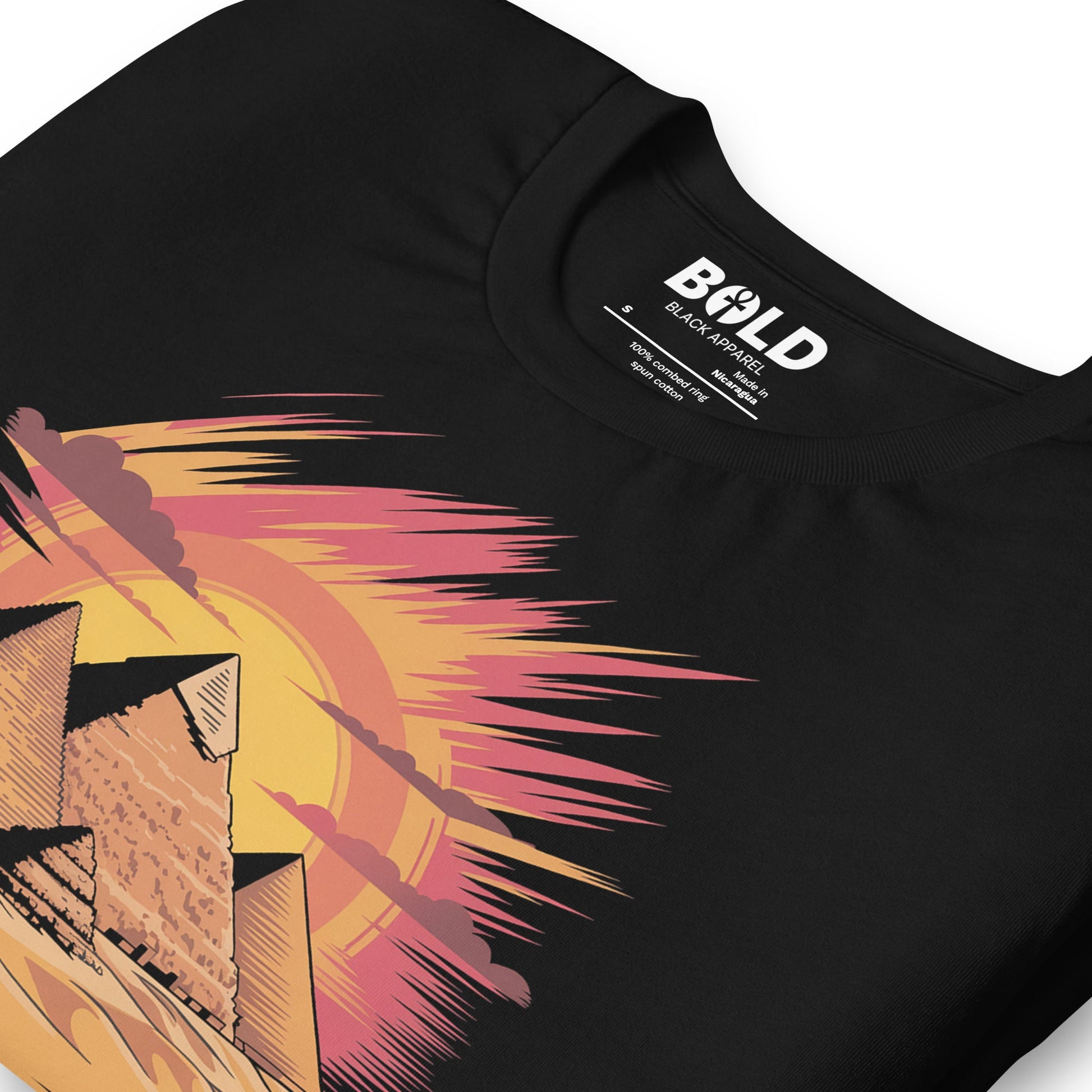 Giza Pyramids T-Shirt - Bold Black Apparel