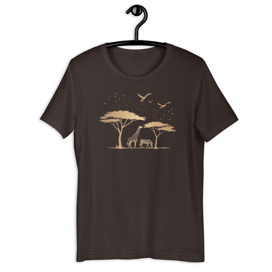 Golden African Landscape T-Shirt - Bold Black Apparel