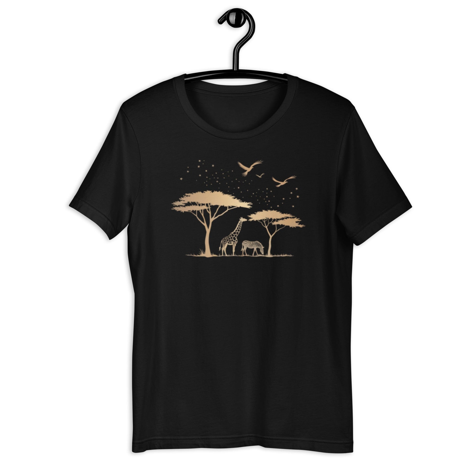 Golden African Landscape T-Shirt - Bold Black Apparel