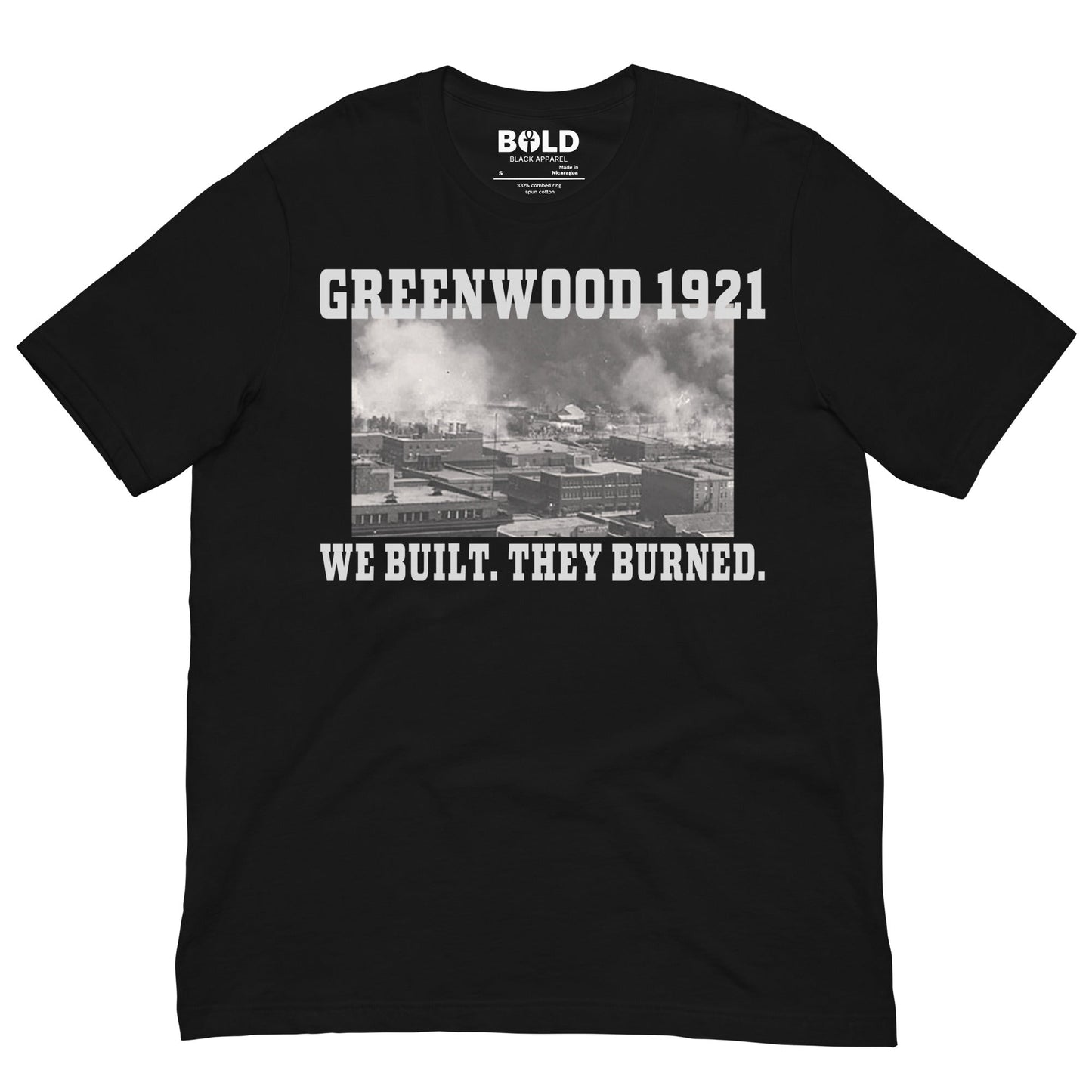 Greenwood Tulsa 1921 T-Shirt - Bold Black Apparel