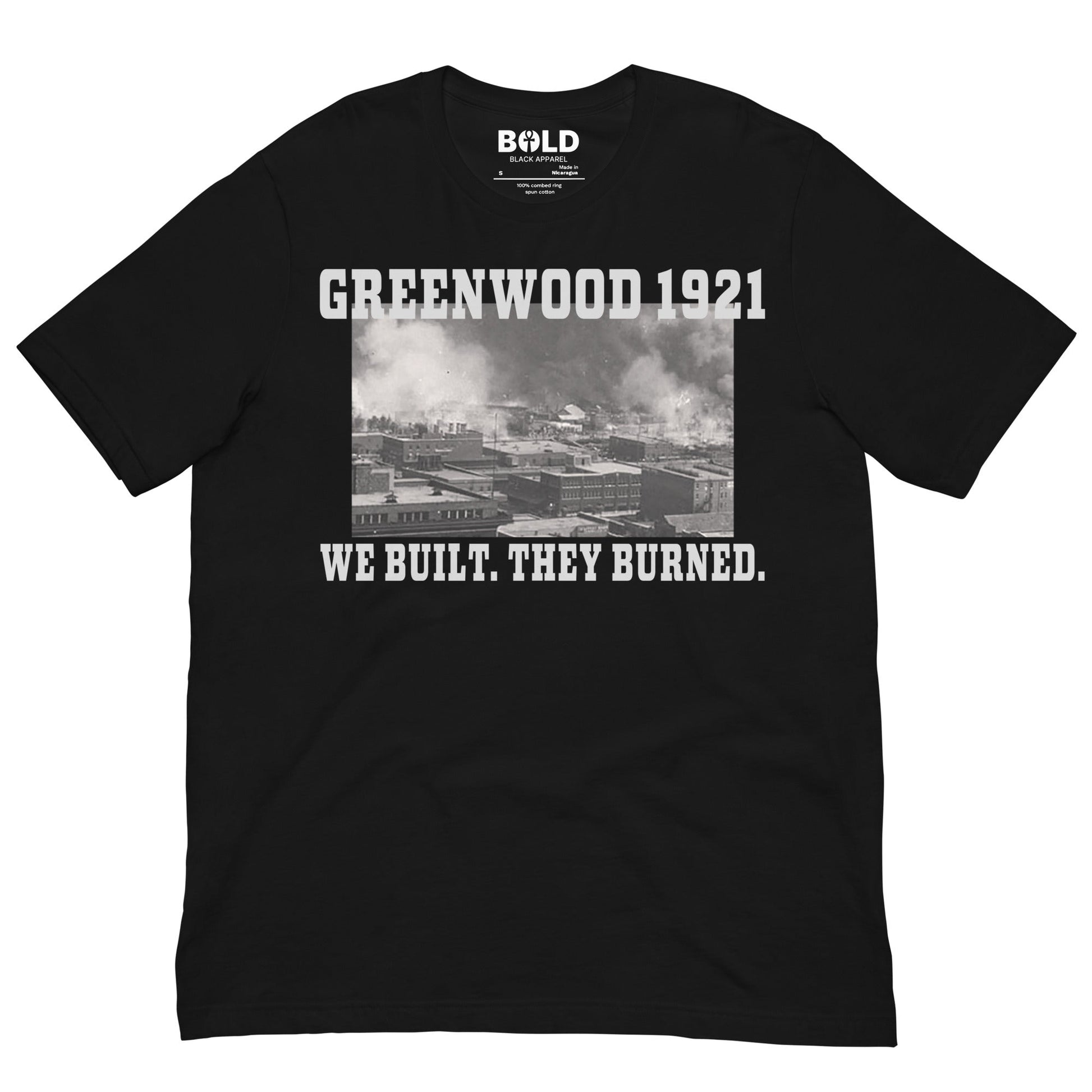 Greenwood Tulsa 1921 T-Shirt - Bold Black Apparel