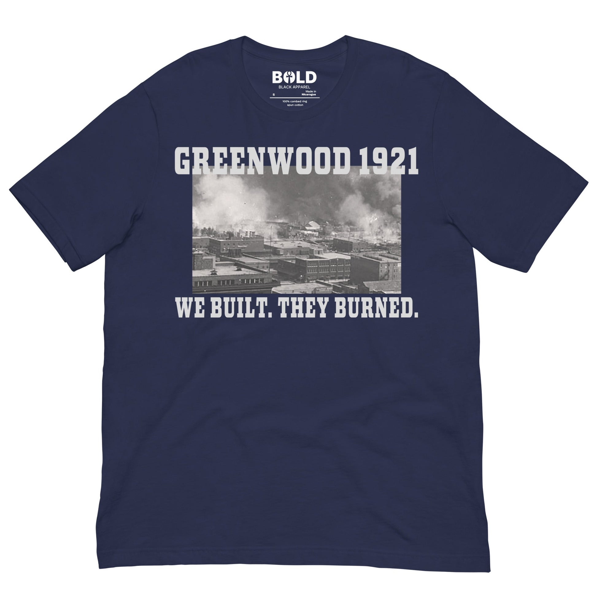 Greenwood Tulsa 1921 T-Shirt - Bold Black Apparel
