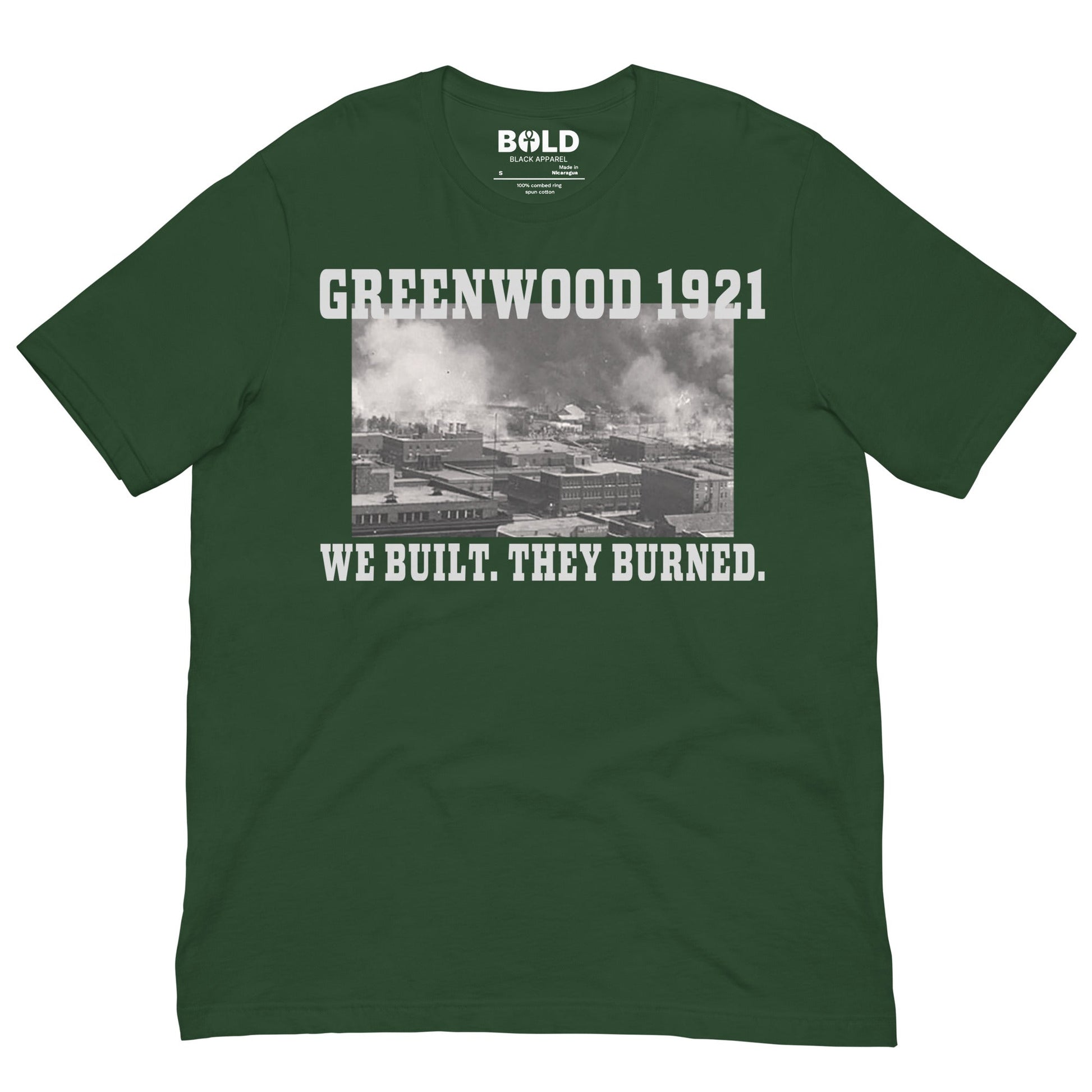 Greenwood Tulsa 1921 T-Shirt - Bold Black Apparel