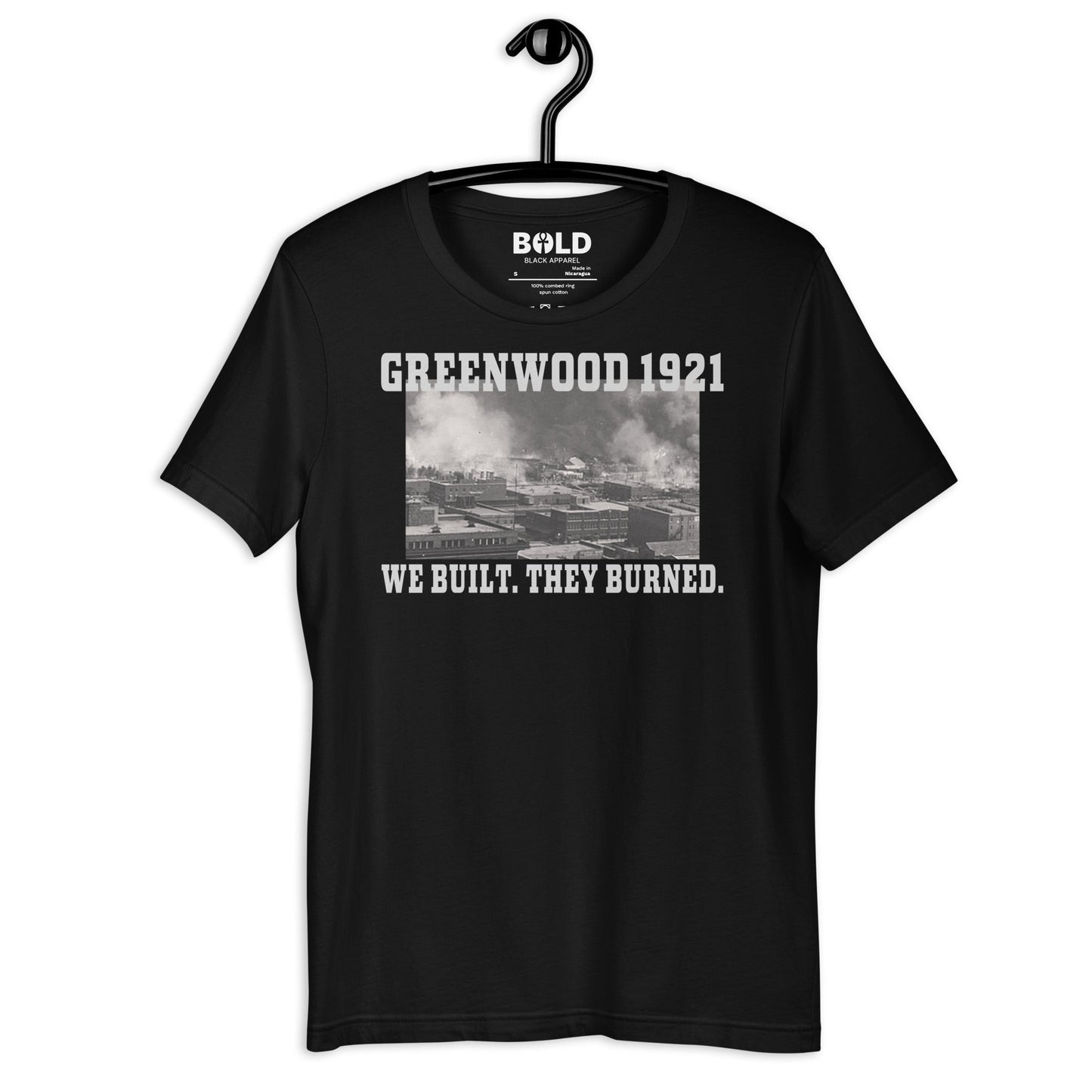 Greenwood Tulsa 1921 T-Shirt - Bold Black Apparel