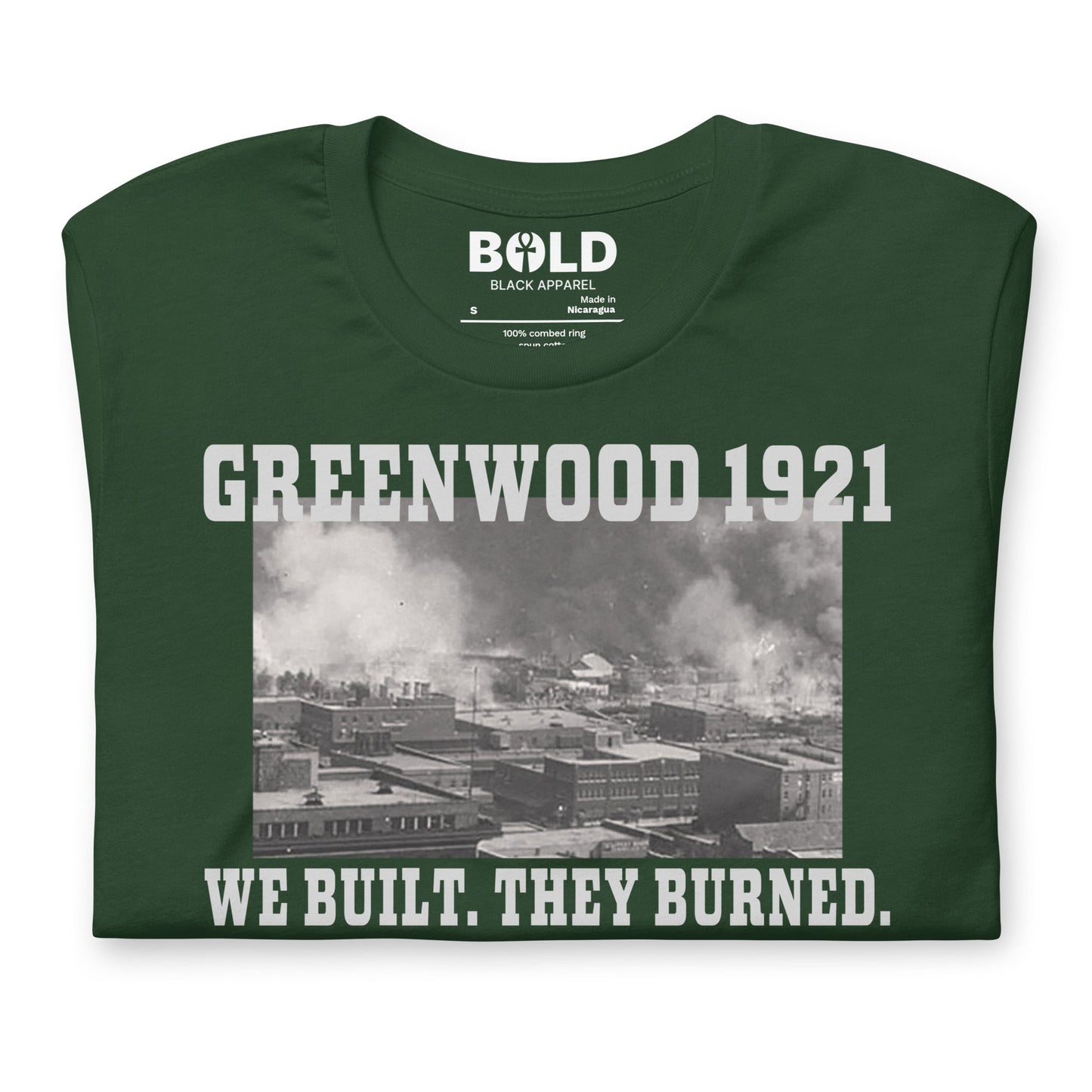 Greenwood Tulsa 1921 T-Shirt - Bold Black Apparel