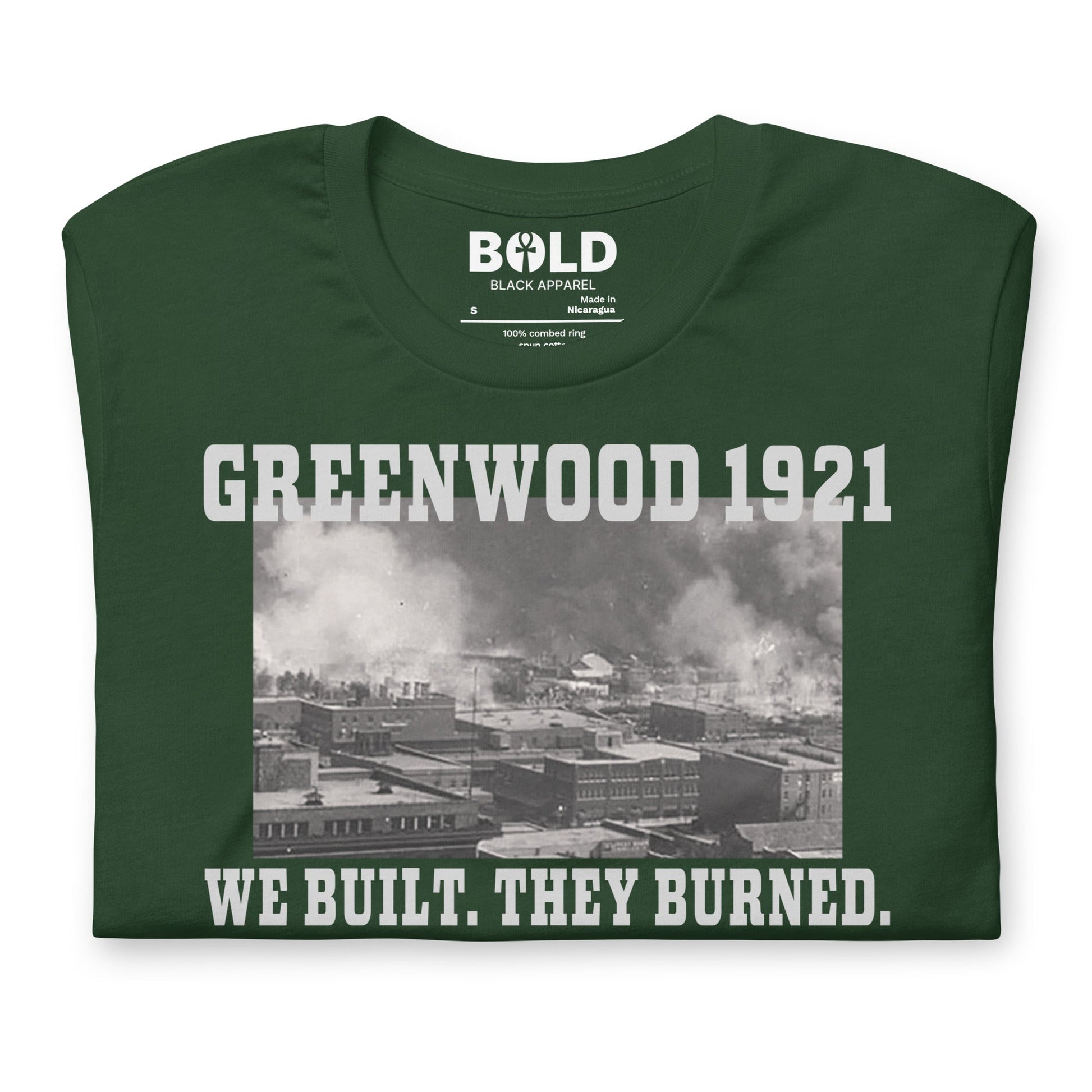Greenwood Tulsa 1921 T-Shirt - Bold Black Apparel