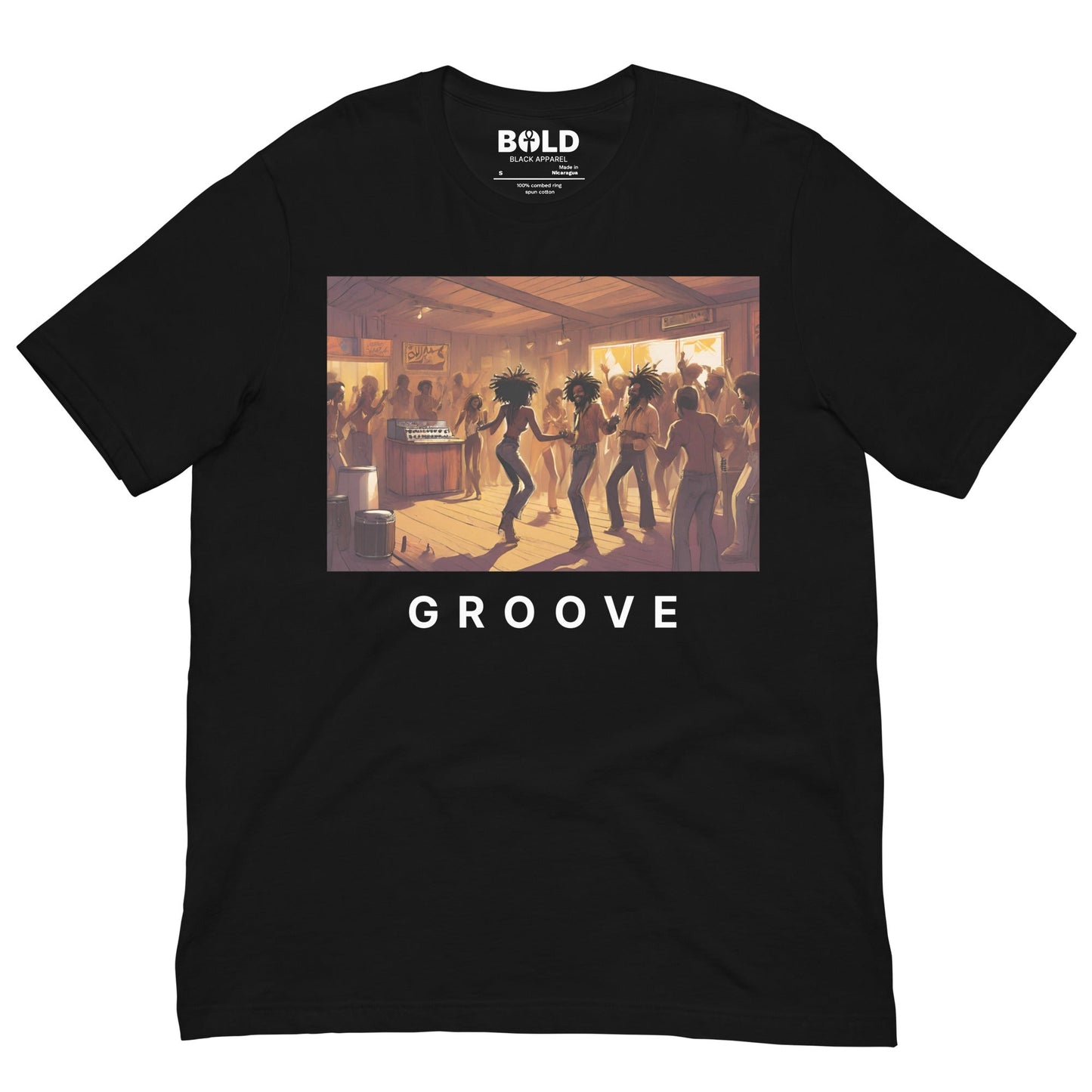 Groove: Black Dance Party T-Shirt - Bold Black Apparel