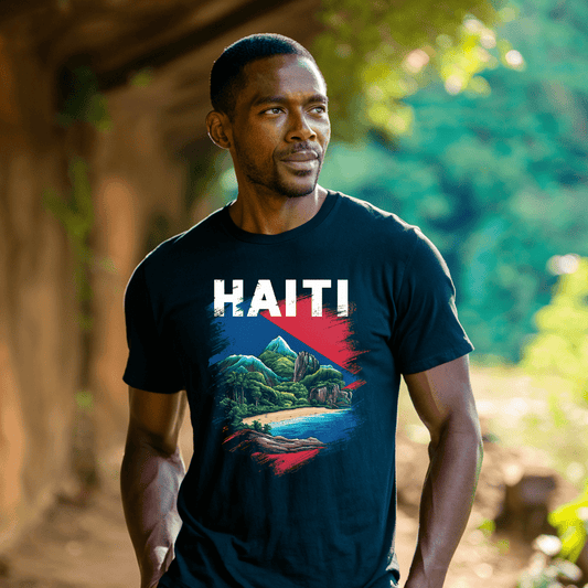 Haiti Landscape T-Shirt - Bold Black Apparel