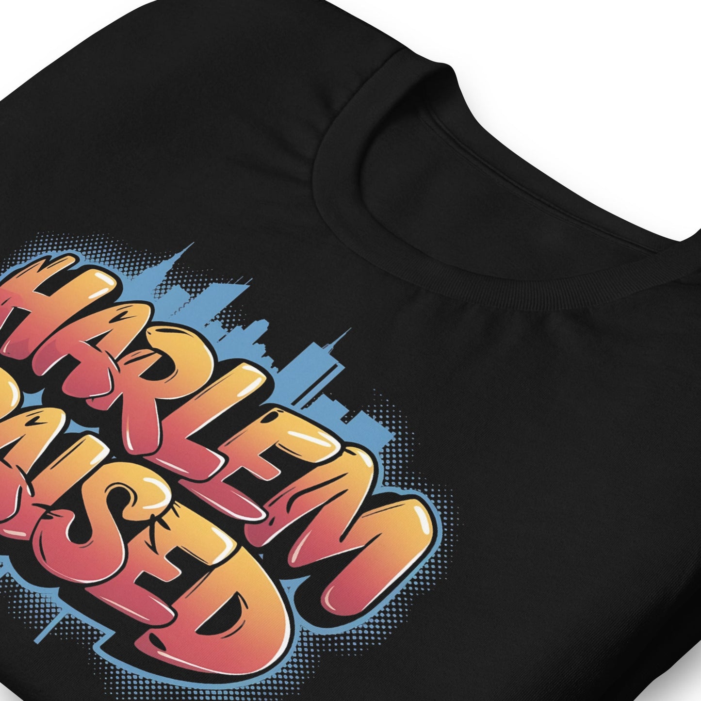 Harlem Raised Graffiti T-Shirt - Bold Black Apparel
