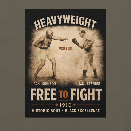 Jack Johnson Vs. Jim Jeffries T-Shirt - Bold Black Apparel