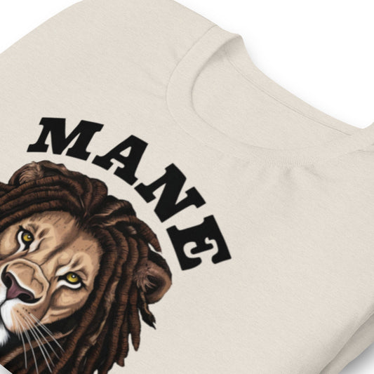 Mane Attraction Lion with Locs T-Shirt - Bold Black Apparel
