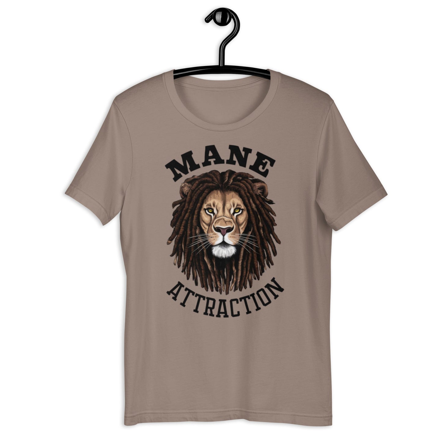 Mane Attraction Lion with Locs T-Shirt - Bold Black Apparel