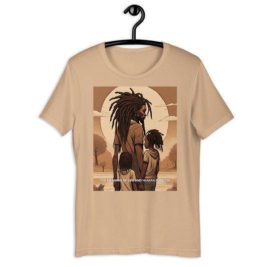 Meaning of Life Black Dad Canvas T-Shirt - Bold Black Apparel