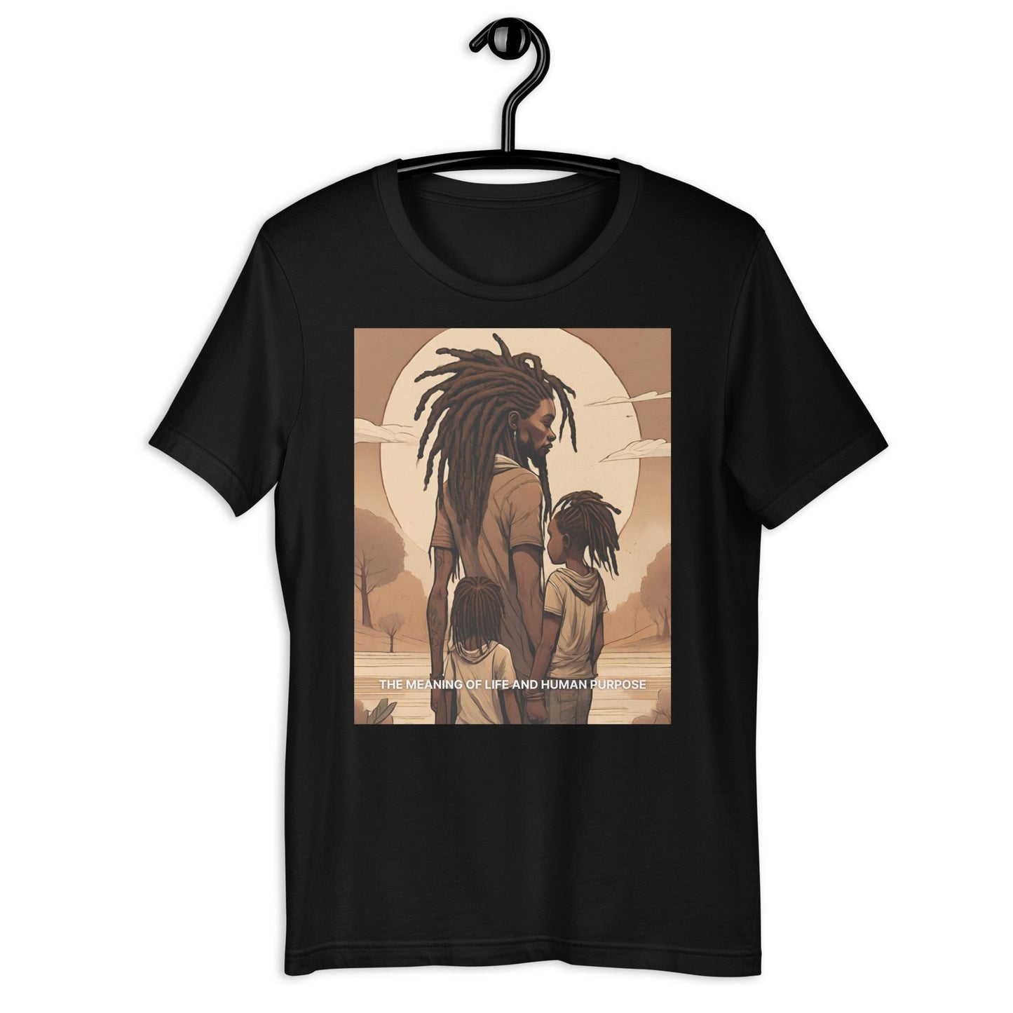 Meaning of Life Black Dad Canvas T-Shirt - Bold Black Apparel