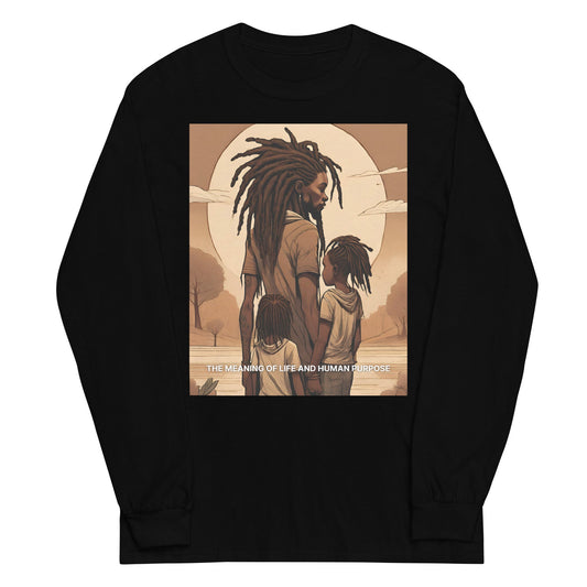 Meaning of Life Black Dad Long Sleeve - Bold Black Apparel