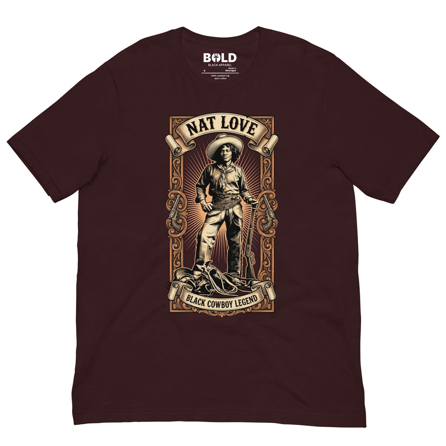 Nat Love Black Cowboy T-Shirt - Bold Black Apparel