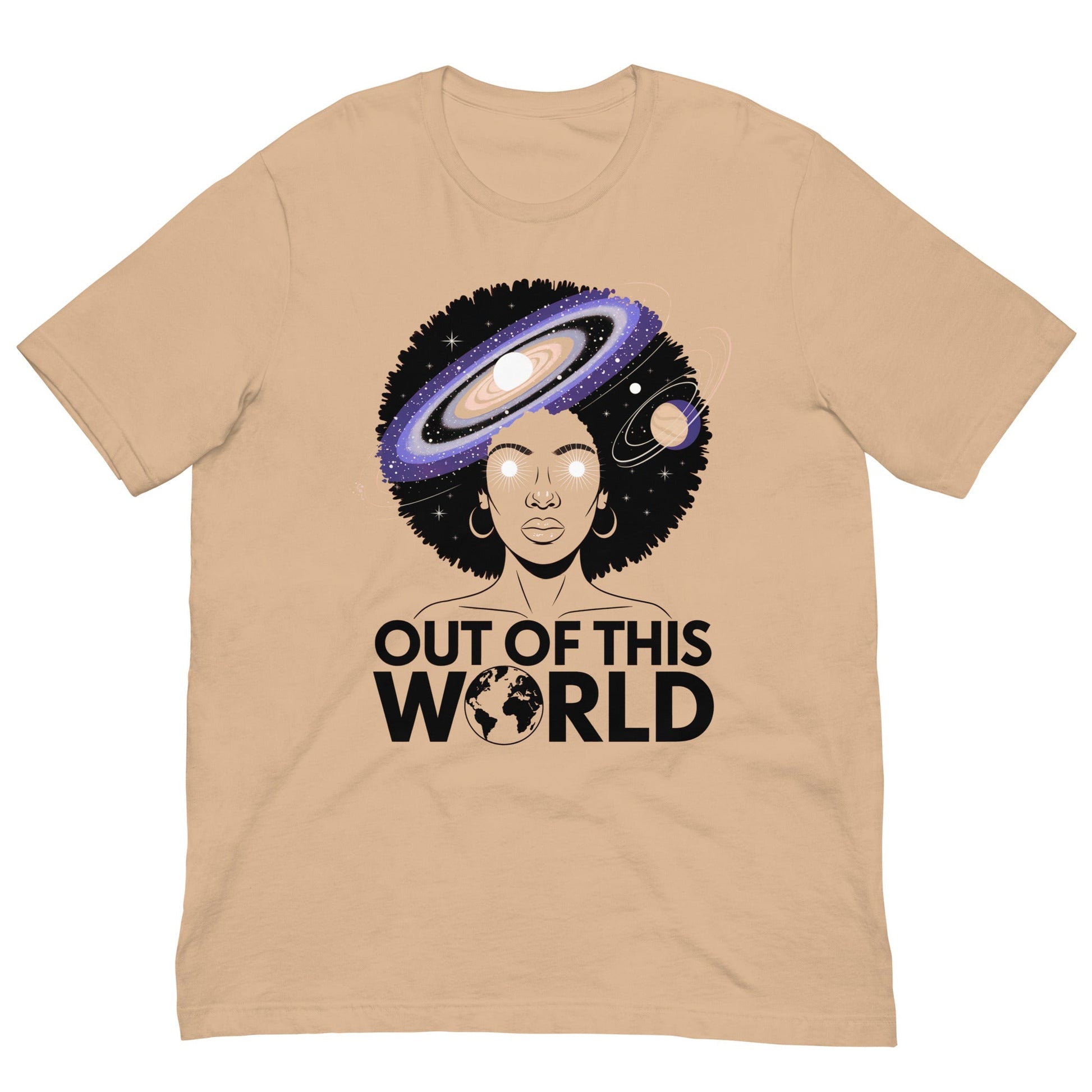 Out of This World Galaxy Afro T-Shirt - Bold Black Apparel