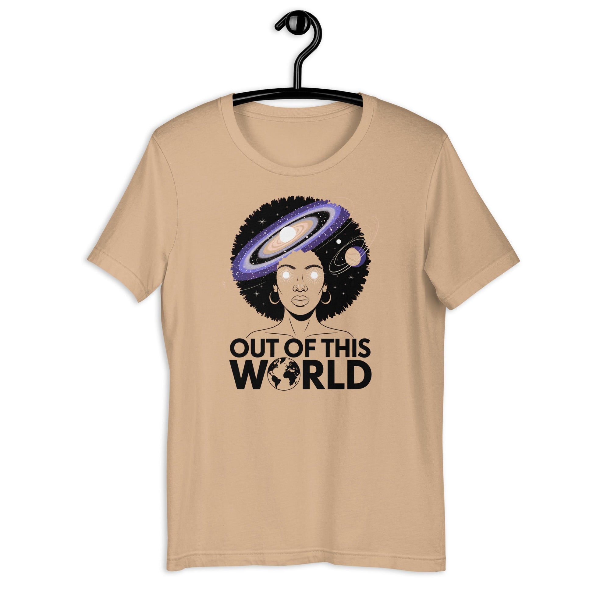 Out of This World Galaxy Afro T-Shirt - Bold Black Apparel